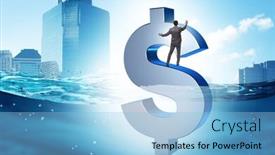  Presentation with dollar - Presentation design having concept-of-dollar-sinking background and a light blue colored foreground