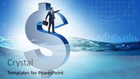  Presentation with dollar - Theme consisting of concept-of-dollar-sinking background and a light blue colored foreground