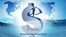  Presentation with dollar - Presentation design enhanced with concept-of-dollar-sinking background and a light blue colored foreground