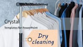  Presentation with cleaning service - Slide set consisting of concept of dry cleaning service background and a lemonade colored foreground