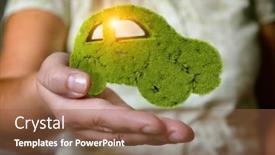  Presentation with eco friendly car concept - Slides consisting of concept-of-eco-friendly-think background and a tawny brown colored foreground