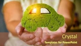  Presentation with eco friendly car concept - Beautiful presentation theme featuring concept-of-eco-friendly-think backdrop and a red colored foreground