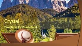  Presentation with review - Slide deck featuring concept of eco-tourism background and a tawny brown colored foreground