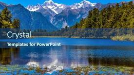  Presentation with forests - Colorful theme enhanced with concept of ecological active and photo tourism mirror glacial lake matheson surrounded by mountains mount cook and mount tasman and forests mountain peaks covered with snow backdrop and a ocean colored foreground