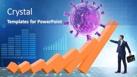  Presentation with covid coronavirus - PPT theme having concept-of-economic-crisis background and a ocean colored foreground