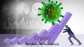  Presentation with covid coronavirus - Presentation design featuring concept-of-economic-crisis background and a light blue colored foreground