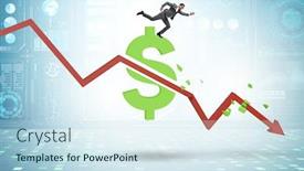  Presentation with inflation - Colorful slide deck enhanced with concept-of-economic-crisis backdrop and a sky blue colored foreground