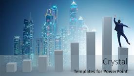  Presentation with covid coronavirus - Colorful PPT theme enhanced with concept-of-economic-crisis backdrop and a light blue colored foreground