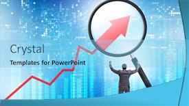  Presentation with growth chart - PPT theme having concept-of-economic-growth background and a light blue colored foreground