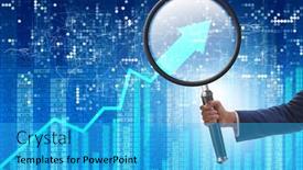  Presentation with growth chart - Audience pleasing presentation design consisting of concept-of-economic-growth backdrop and a cyan colored foreground