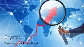  Presentation with growth chart - Audience pleasing presentation design consisting of concept-of-economic-growth backdrop and a light blue colored foreground