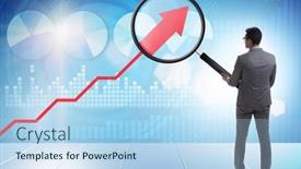  Presentation with growth chart - Slide set enhanced with concept-of-economic-growth background and a light blue colored foreground