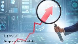  Presentation with growth chart - Cool new slide set with concept-of-economic-growth backdrop and a light blue colored foreground