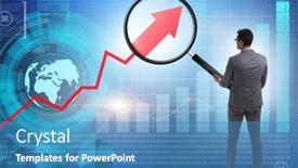  Presentation with growth chart - Slide set enhanced with concept-of-economic-growth background and a teal colored foreground