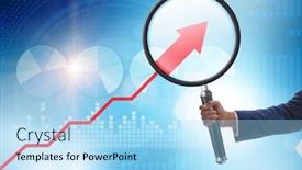  Presentation with growth chart - Slide deck enhanced with concept-of-economic-growth background and a light blue colored foreground