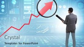  Presentation with growth chart - Theme enhanced with concept-of-economic-growth background and a light blue colored foreground