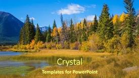  Presentation with ecotourism - Amazing slide deck having concept of ecotourism beautiful banff national park in rocky mountains autumn canadian forest by the lake vermilion perfect sunny day backdrop and a gold colored foreground