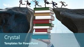  Presentation with education - Cool new presentation design with concept-of-education-in-business backdrop and a ocean colored foreground