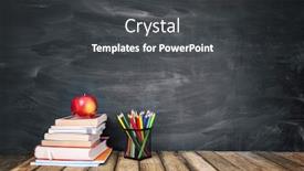  Presentation with stack books - Presentation theme consisting of concept-of-education-stack background and a dark gray colored foreground