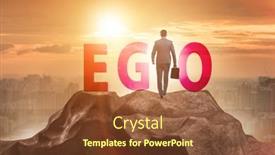  Presentation with human resource management resources concept - Beautiful PPT theme featuring concept-of-ego-with-businessman backdrop and a  colored foreground