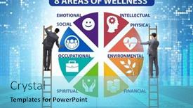  Presentation with wellness - Slides featuring concept-of-eight-areas background and a light blue colored foreground