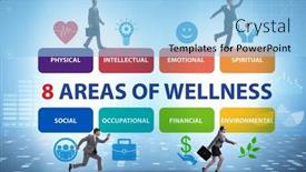  Presentation with wellness - PPT theme enhanced with concept-of-eight-areas background and a light blue colored foreground