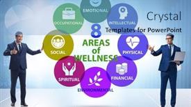  Presentation with wellness - Presentation theme enhanced with concept-of-eight-areas background and a light blue colored foreground
