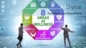  Presentation with wellness - Presentation with concept-of-eight-areas background and a light blue colored foreground