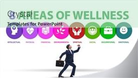  Presentation with wellness - PPT theme featuring concept-of-eight-areas background and a mint green colored foreground