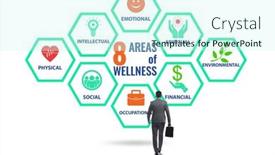 Presentation with wellness - Theme consisting of concept-of-eight-areas background and a cool aqua colored foreground