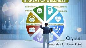  Presentation with wellness - Slide deck enhanced with concept-of-eight-areas background and a light blue colored foreground