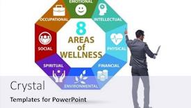  Presentation with wellness - Slides with concept-of-eight-areas background and a sky blue colored foreground