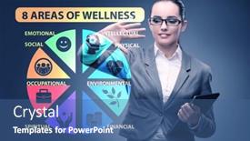  Presentation with eight - PPT theme consisting of concept-of-eight-areas background and a ocean colored foreground