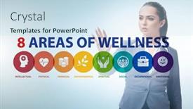  Presentation with eight - Theme enhanced with concept-of-eight-areas background and a sky blue colored foreground