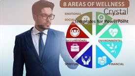  Presentation with eight - Slide deck consisting of concept-of-eight-areas background and a coral colored foreground