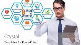  Presentation with wellness - Presentation having concept-of-eight-areas background and a white colored foreground