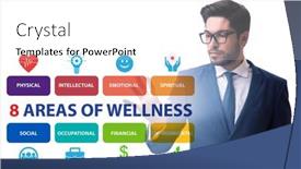  Presentation with eight - Slide set enhanced with concept-of-eight-areas background and a white colored foreground