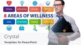  Presentation with wellness - Presentation theme enhanced with concept-of-eight-areas background and a white colored foreground