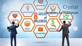  Presentation with wellness - Presentation design with concept-of-eight-areas background and a light blue colored foreground