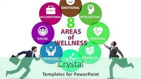  Presentation with wellness - Slide deck featuring concept-of-eight-areas background and a mint green colored foreground