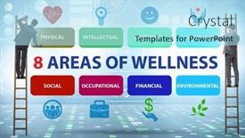  Presentation with eight - PPT theme consisting of concept-of-eight-areas background and a light blue colored foreground