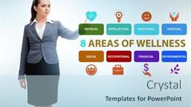  Presentation with wellness - PPT theme consisting of concept-of-eight-areas background and a sky blue colored foreground