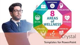  Presentation with wellness - Slide deck with concept-of-eight-areas background and a coral colored foreground