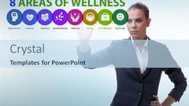  Presentation with wellness - Slides featuring concept-of-eight-areas background and a sky blue colored foreground