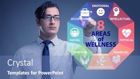  Presentation with wellness - PPT layouts enhanced with concept-of-eight-areas background and a teal colored foreground