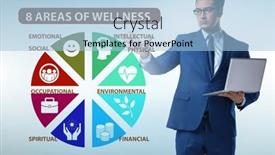  Presentation with wellness - PPT theme with concept-of-eight-areas background and a light blue colored foreground