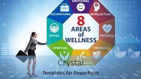  Presentation with eight - Slide deck enhanced with concept-of-eight-areas background and a light blue colored foreground