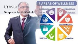  Presentation with wellness - PPT theme with concept-of-eight-areas background and a lemonade colored foreground