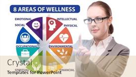 Presentation with wellness - Presentation design enhanced with concept-of-eight-areas background and a coral colored foreground