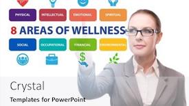  Presentation with wellness - Slide deck with concept-of-eight-areas background and a light gray colored foreground